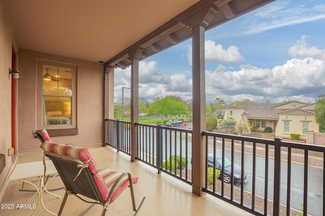 balcony with a residential view