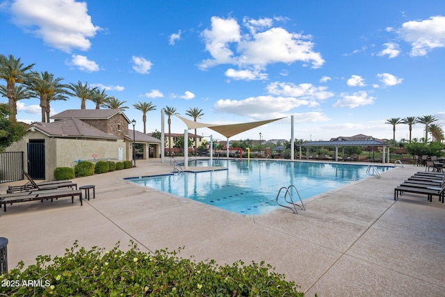 2644 S Dock St, Gilbert, AZ 85295 - pool with a gazebo, a patio area, and fence