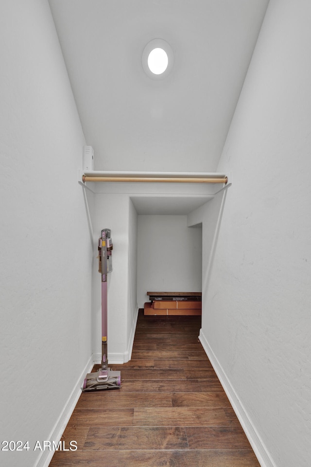 interior space featuring dark wood-type flooring