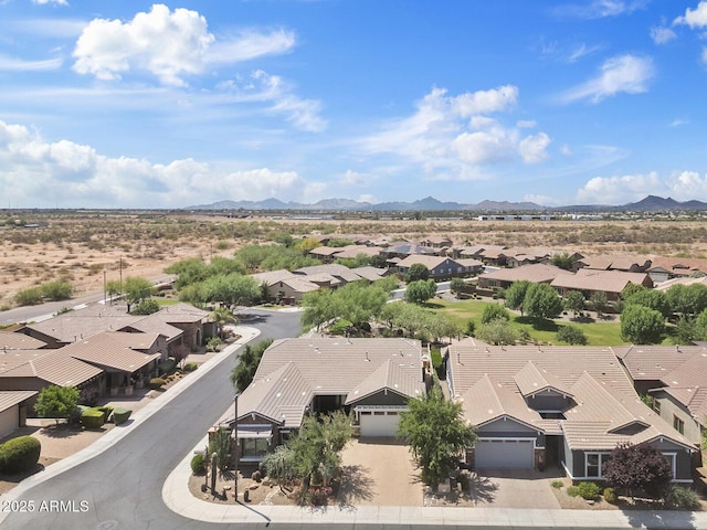 aerial perspective of suburban area featuring mountains