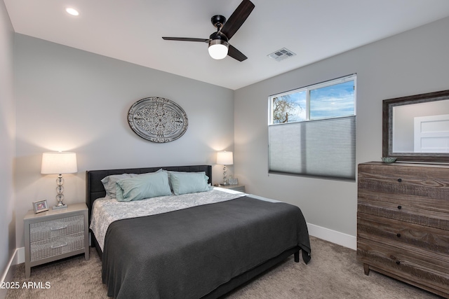 4331 N 19th Pl, Phoenix, AZ 85016 - bedroom with ceiling fan, baseboards, visible vents, and carpet floors