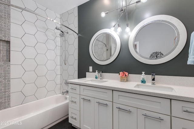 4331 N 19th Pl, Phoenix, AZ 85016 - full bath featuring double vanity, a sink, and shower / bathing tub combination