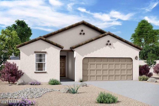 view of front of property featuring a garage