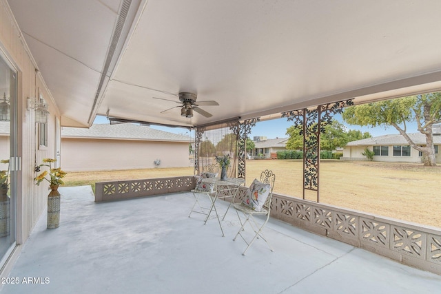 view of patio / terrace with ceiling fan