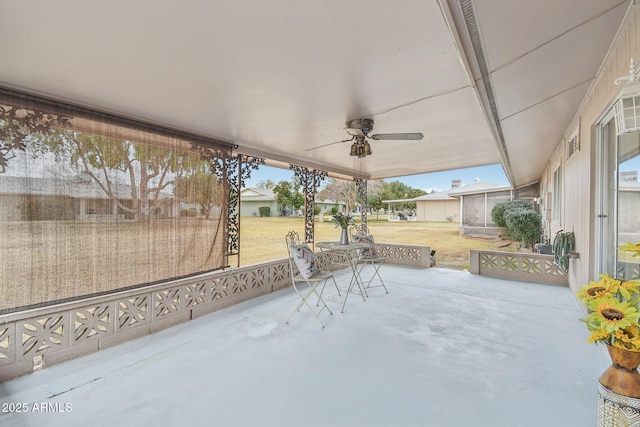 view of patio with ceiling fan