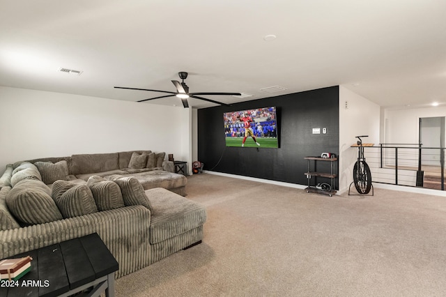 16848 W Alice Ave, Waddell, AZ 85355 - living room with carpet flooring, ceiling fan, and baseboards