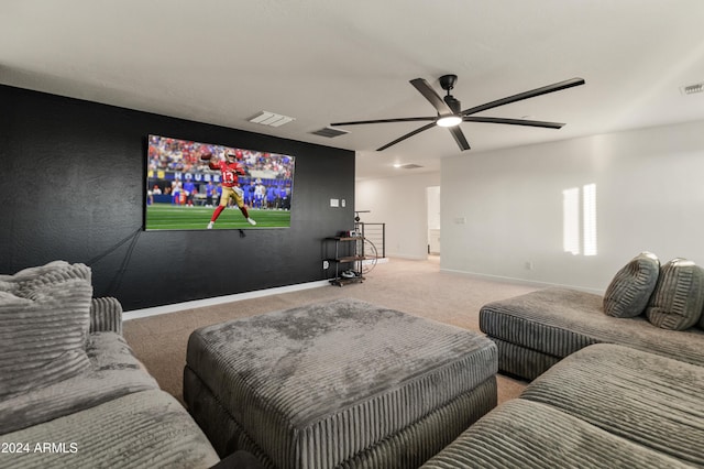 16848 W Alice Ave, Waddell, AZ 85355 - carpeted living area featuring ceiling fan and baseboards