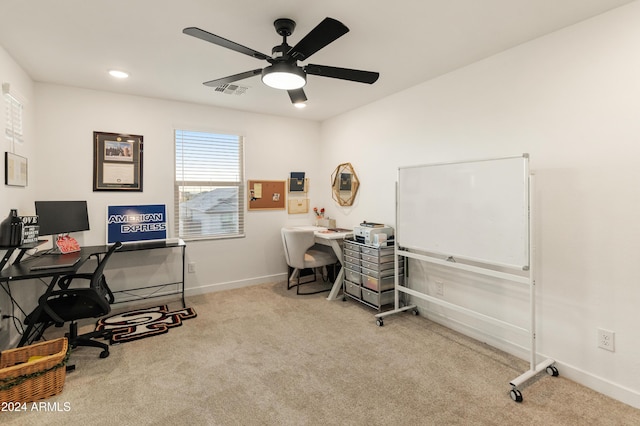 16848 W Alice Ave, Waddell, AZ 85355 - carpeted office with a ceiling fan, baseboards, and recessed lighting