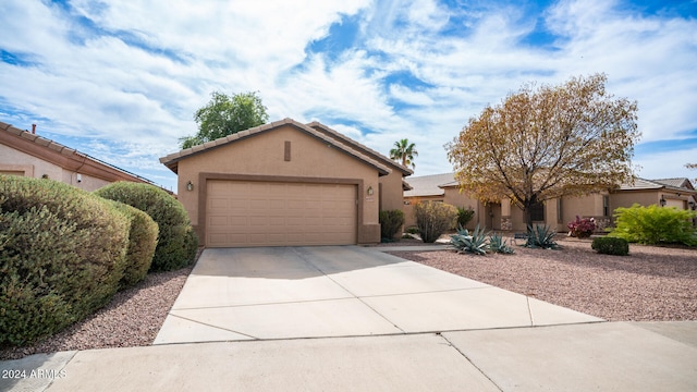 view of front of house with a garage