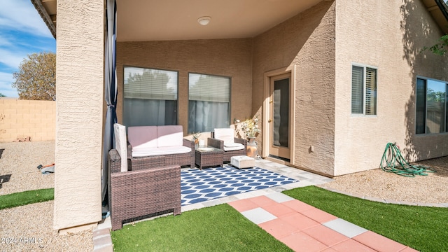 view of patio / terrace featuring an outdoor hangout area