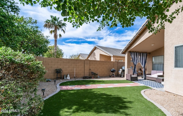 view of yard with a patio