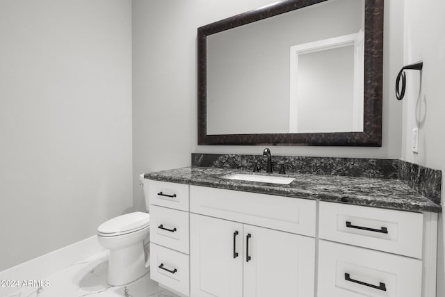 1804 E Senna Pt, Payson, AZ 85541 - half bathroom with toilet, baseboards, marble finish floor, and vanity