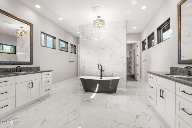 1804 E Senna Pt, Payson, AZ 85541 - bathroom featuring a notable chandelier, recessed lighting, and plenty of natural light