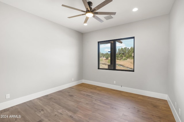 1804 E Senna Pt, Payson, AZ 85541 - spare room featuring wood finished floors, visible vents, baseboards, ceiling fan, and recessed lighting