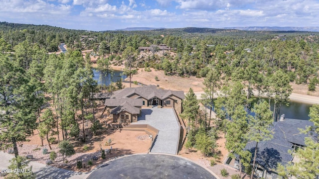 1804 E Senna Pt, Payson, AZ 85541 - birds eye view of property with a wooded view and a water view