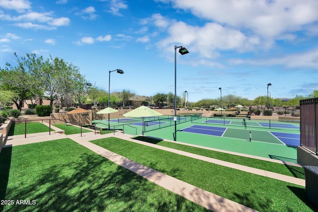 2452 W Muirfield Dr, Anthem, AZ 85086 - view of sport court with a lawn and fence