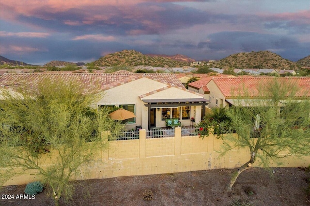 exterior space with a mountain view