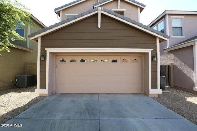 garage with central AC unit