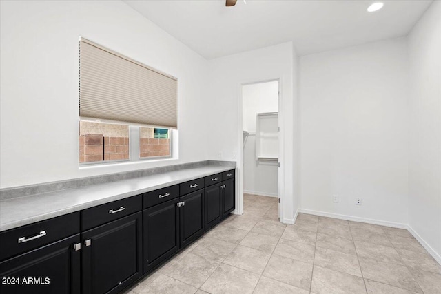 kitchen featuring light tile patterned floors