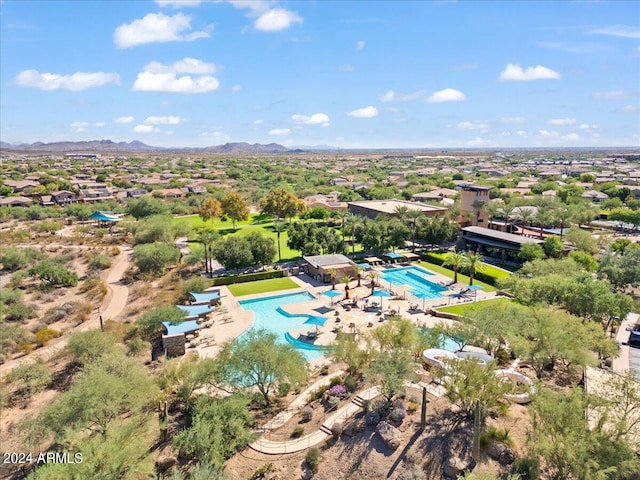 aerial view featuring a mountain view