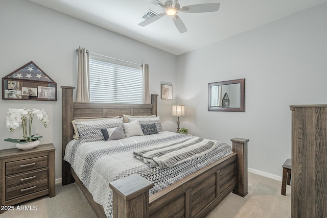 17253 W Echo Ln, Waddell, AZ 85355 - bedroom featuring light carpet, baseboards, and ceiling fan