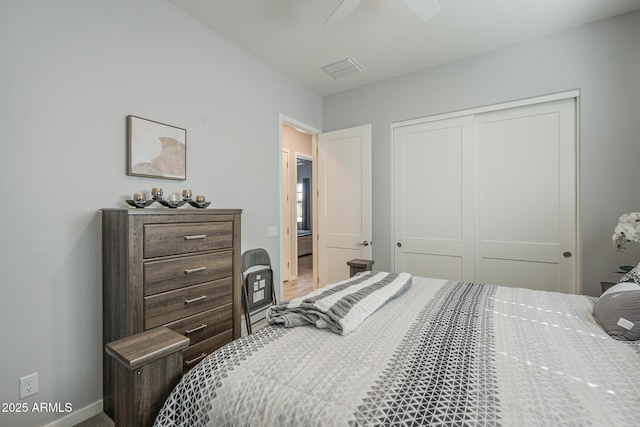 17253 W Echo Ln, Waddell, AZ 85355 - bedroom featuring a closet, a ceiling fan, and baseboards