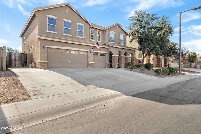 view of front of house with a garage