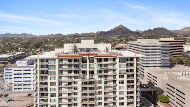 city view with mountains