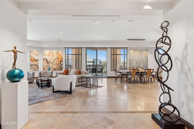 community lobby featuring recessed lighting