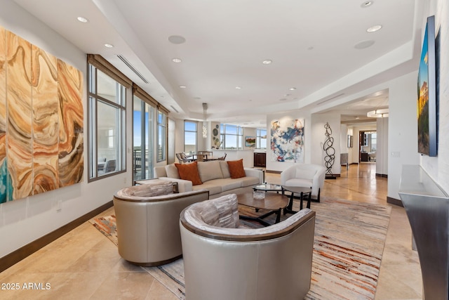 lobby with recessed lighting