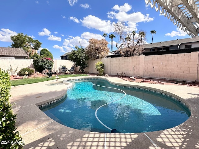 view of pool featuring a patio area