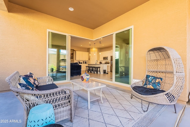 view of patio with sink