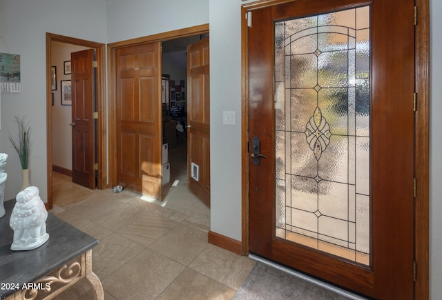 view of tiled foyer