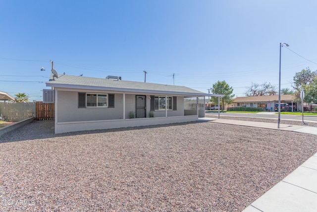 view of single story home