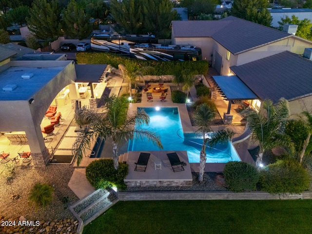 community pool with a patio
