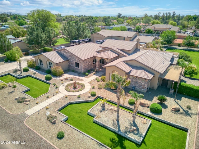 bird's eye view with a residential view