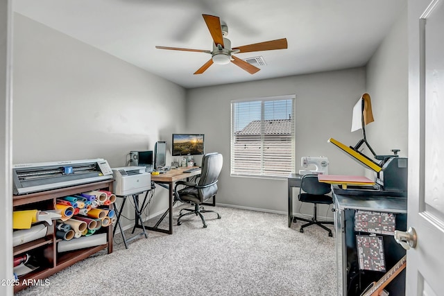 33275 N 132nd Ave, Peoria, AZ 85383 - carpeted office with baseboards, a ceiling fan, and visible vents
