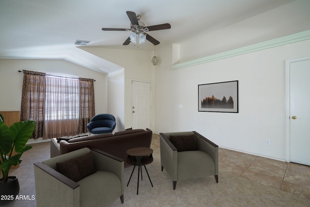 10618 W Pima St, Tolleson, AZ 85353 - living area with vaulted ceiling and a ceiling fan