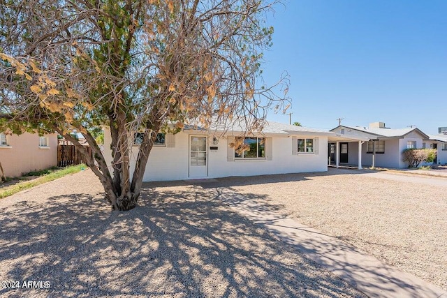 view of single story home