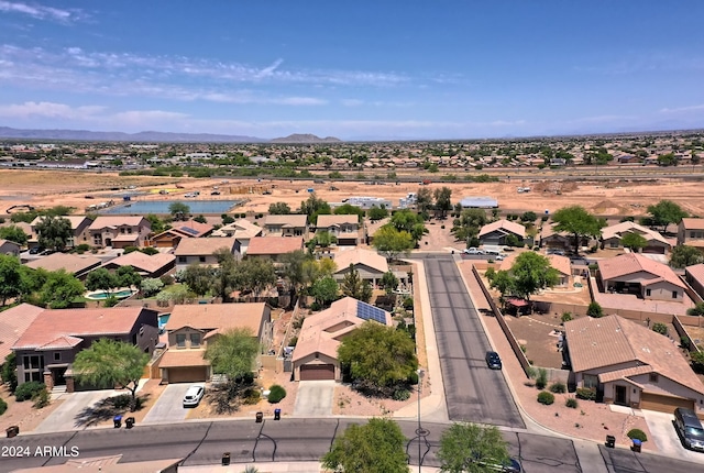 aerial view with a mountain view