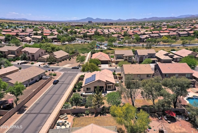 aerial view with a mountain view