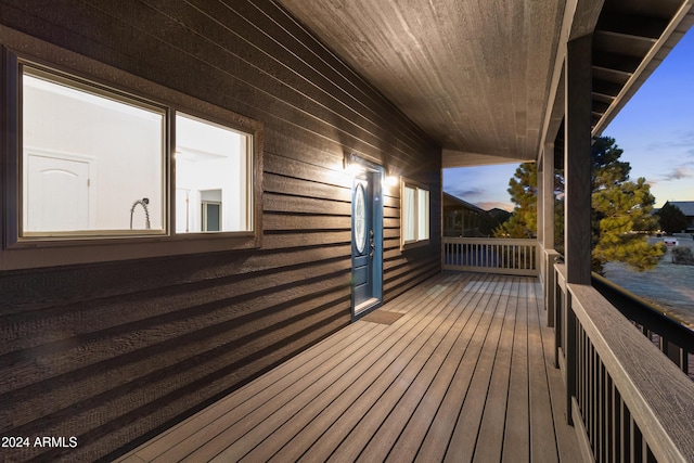 view of deck at dusk