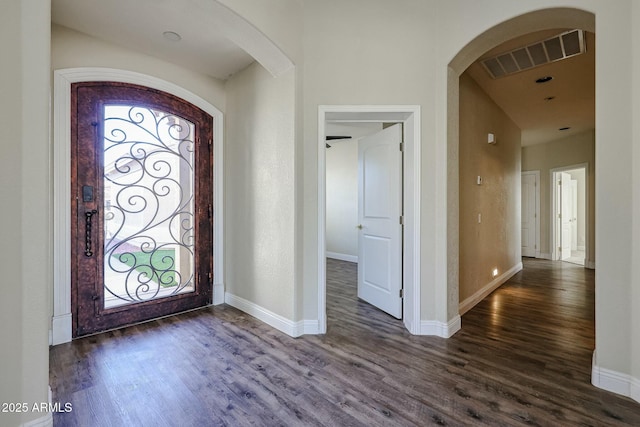 entryway featuring dark hardwood / wood-style floors