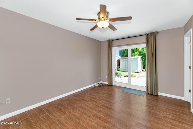 8140 E Mitchell Dr, Scottsdale, AZ 85251 - empty room featuring a ceiling fan and wood finished floors