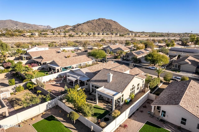 bird's eye view featuring a mountain view