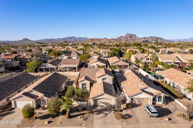 aerial view featuring a mountain view