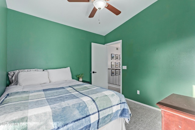 4049 E Arbor Ave, Mesa, AZ 85206 - carpeted bedroom featuring lofted ceiling, a ceiling fan, and baseboards