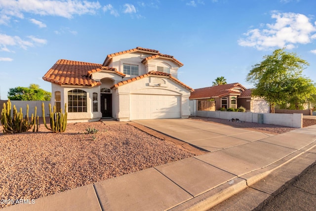 4049 E Arbor Ave, Mesa, AZ 85206 - mediterranean / spanish-style house with concrete driveway, stucco siding, and a tile roof