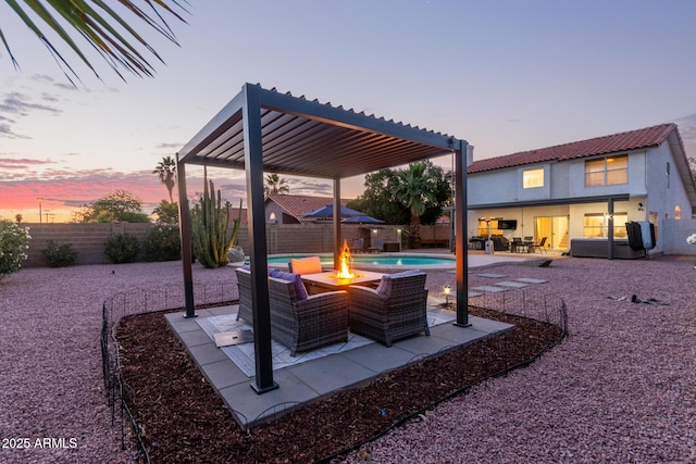 4049 E Arbor Ave, Mesa, AZ 85206 - fenced backyard featuring a fire pit and a patio area