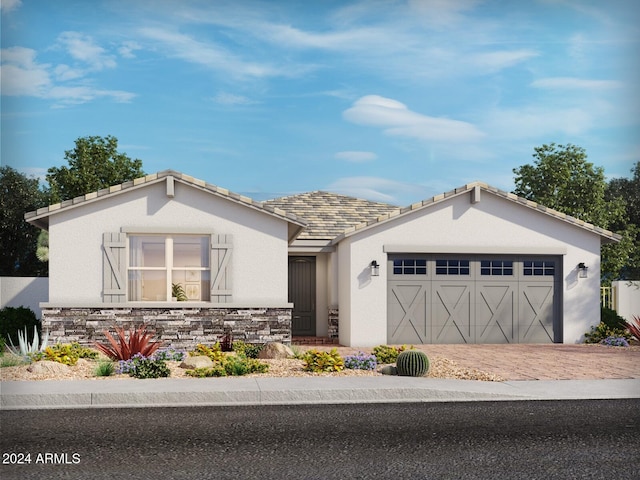 view of front facade with a garage